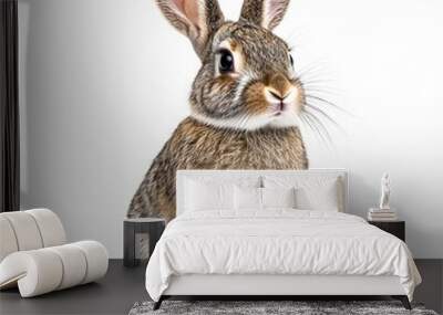 rabbit isolated on white background Wall mural