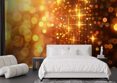 Golden grid bokeh background Wall mural