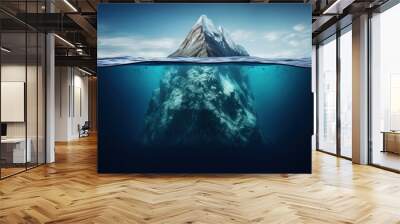 iceberg under and above the water deep depth of the book vs movie Wall mural