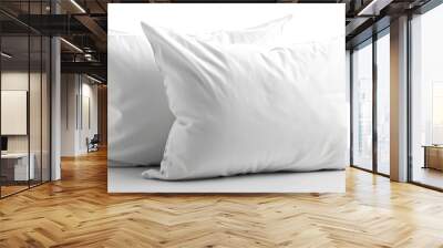 Two white pillows placed adjacent to each other on a clean white surface. Wall mural