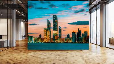 Abu Dhabi Skyline at sunset Wall mural