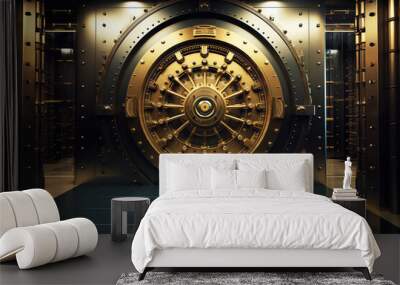 bank vault, AI generated Wall mural