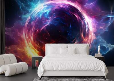 black hole concept, AI generated Wall mural