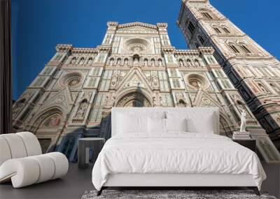 famous duomo Santa Maria del Fiore facade, Florence, Italy Wall mural