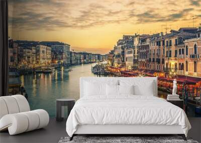 Famous grand canal from Rialto Bridge Wall mural