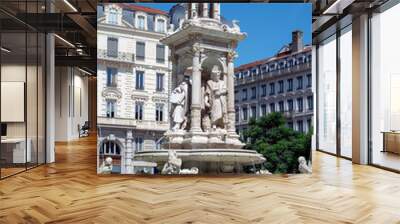 famous Jacobin fountain in Lyon, France Wall mural