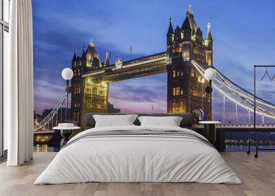 Famous Tower Bridge in the evening Wall mural