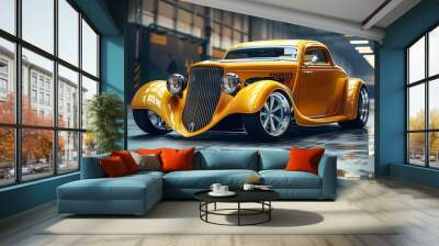 hot rod, AI generated Wall mural