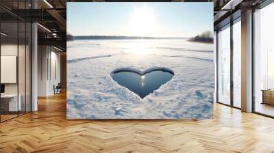 ice heart, AI generated Wall mural