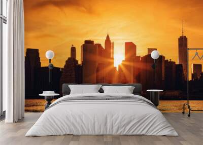 manhattan midtown at sunset Wall mural