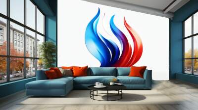 stylized french flag in flame, AI generated Wall mural