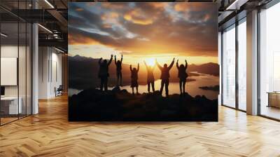 sunset family, AI generated Wall mural