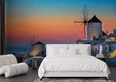 View of Oia at sunset Wall mural