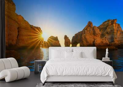 View of Ponta da Piedade at sunrise Wall mural