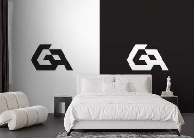 GA logo, monogram unique logo, black and white logo, premium elegant logo, letter GA Vector minimalist Wall mural