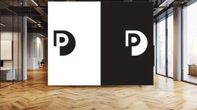 PD logo, monogram unique logo, black and white logo, premium elegant logo, letter PD Vector Wall mural