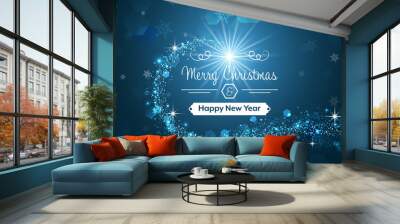 christmas and new year vector illustration. Wall mural