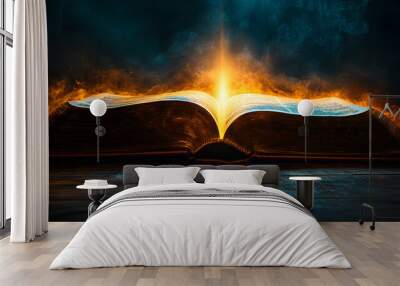 An Open Bible with Light Shining Down on It, Symbolizing Divine Inspiration

 Wall mural