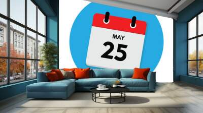 25 may icon with white background Wall mural