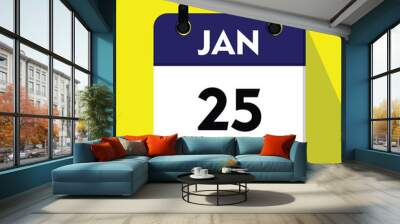 calendar with a date, 25 january icon with white background Wall mural