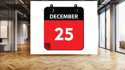 calender icon, 25 december icon with white background Wall mural