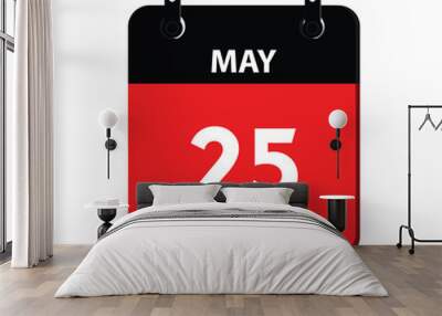 calender icon, 25 may icon with white background Wall mural