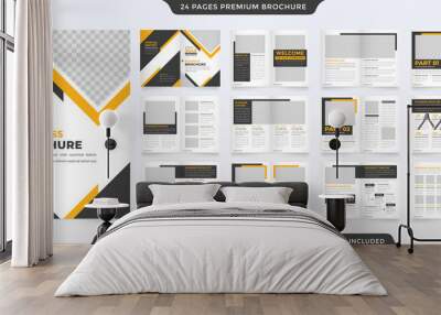 business bifold brochure template design with minimalist and modern style use for business profile Wall mural