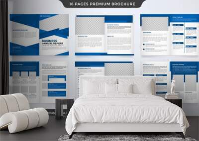 business bifold brochure template design with minimalist layout use for business profile and catalog Wall mural