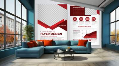 business flyer template design with abstract concept and minimalist layout Wall mural