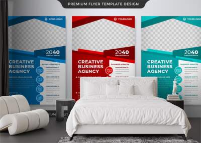 business flyer template design with modern style Wall mural