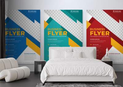 business flyer template with minimalist layout and modern style use for promotion kit and product publication Wall mural