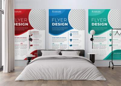 business flyer template with minimalist layout and modern style Wall mural