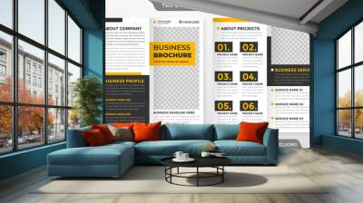 business trifold brochure template design with minimalist layout and modern concept use for business catalog and profile Wall mural