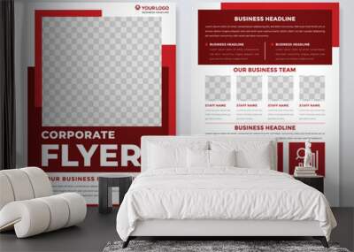 business two sides flyer template use for corporate poster and brochure Wall mural