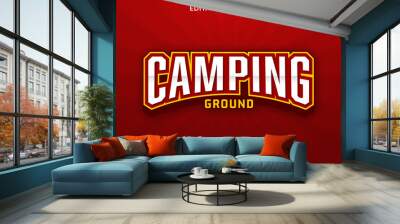 camping ground editable text effect template with abstract style use for business logo and brand Wall mural