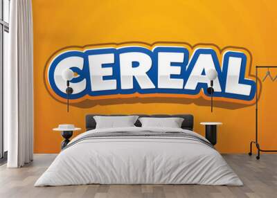 cereal editable text effect template with abstract style use for business logo and brand Wall mural