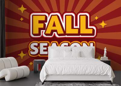 fall season editable text effect template use for font style logo	 Wall mural