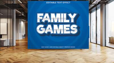 family games text effect template design use for business logo and brand Wall mural