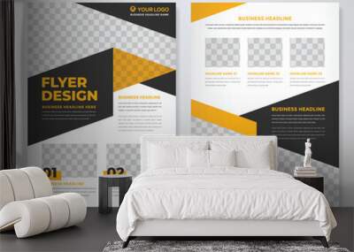 flyer template design with modern and minimalist style Wall mural