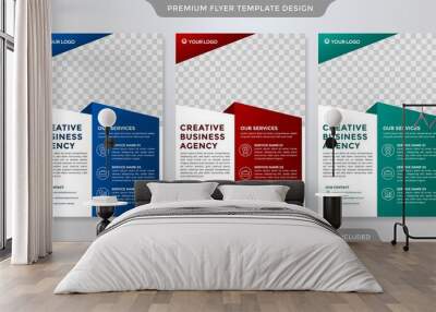 flyer template design with modern and minimalist style Wall mural