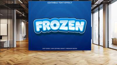 frozen text effect template with editable layout and abstract style use for business logo and brand Wall mural