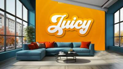 juicy text effect template with abstract style use for business logo and brand Wall mural