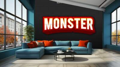 monster text effect template with editable layout use for business brand and logo Wall mural