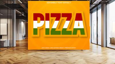 pizza text effect template with bold style use for brand typography and business logo Wall mural