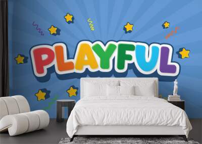 playful editable text effect template use for font style headline Wall mural