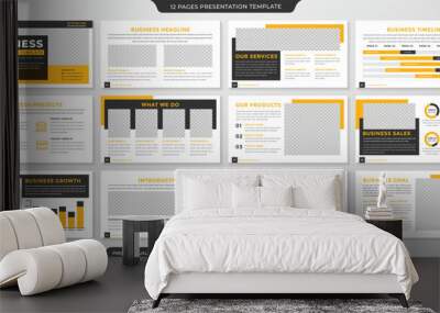 presentation template with modern concept and minimalist layout use for annual report company profile and corporate proposal Wall mural