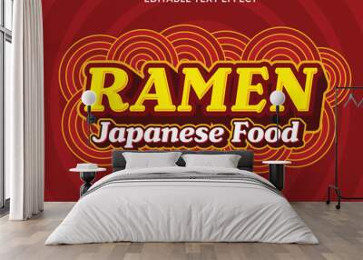 ramen editable text effect template with abstract background use for business logo and brand Wall mural