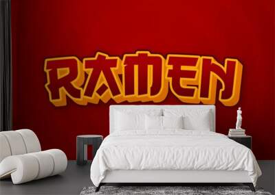 ramen text effect with abstract style use for business logo or brand Wall mural