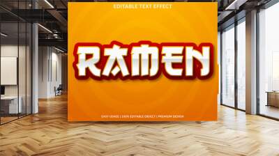 ramen text effect with bold style use for food brand and business logo Wall mural