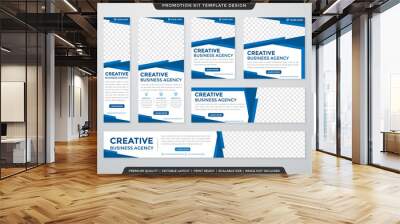 set of business banner promotion kit template design with abstract background style and modern layout Wall mural